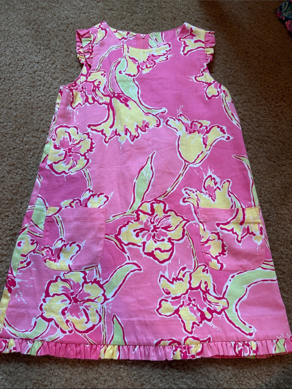Lilly Pulitzer Pink and Yellow-Accent Floral Top